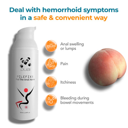 DUBI Pilefixx Hemorrhoid Treatment - Hemorrhoid Cream - Hemorrhoid & Fissure Ointment for Burning, Itching, Swelling - Hemorrhoid Symptom Treatment with Aloe - 50 Gram DUBIBuy Supplements Australia