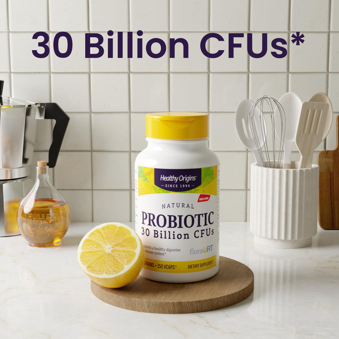 Healthy Origins Probiotic 30 Billion CFUs, 60 Veggie Capsules - 8 Clinically Studied Strains Including Lactobacillus & Bifidobacterium - Supports Microbiom