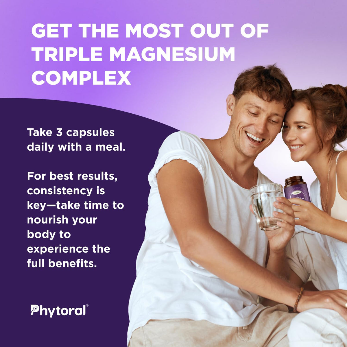 Highly Potent Magnesium Complex Capsules - Triple Magnesium Blend with Taurate Glycinate and Malate - 400mg Supplement Supports Relaxation & Overall Wellness Non-GMO Vegan - 90 Count Phytoral buy supplements Au