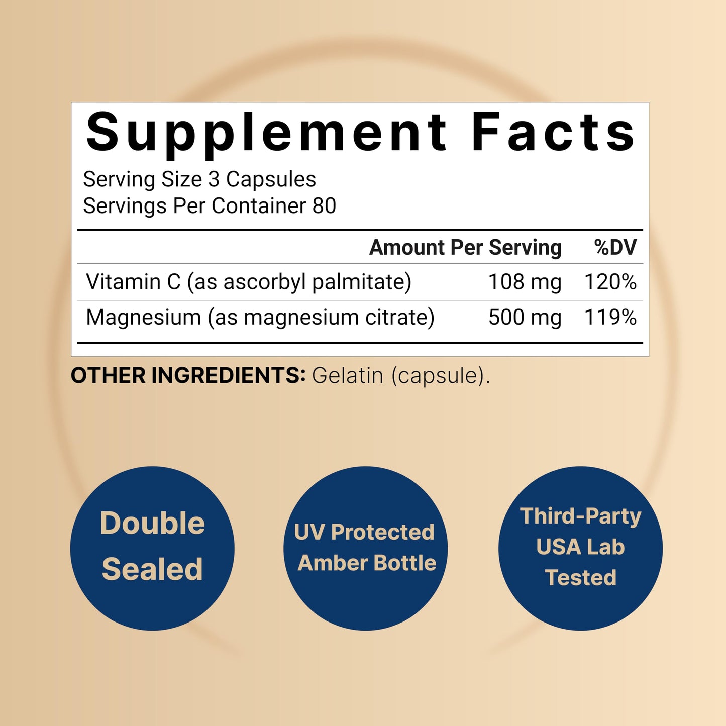 NatureBell Pure Magnesium Citrate 500mg per 3 Capsules Serving Size, 240 Capsules per Bottle