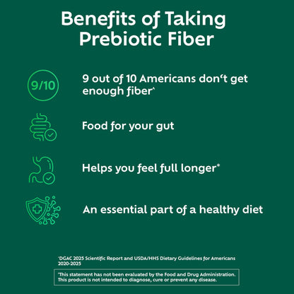 Benefiber Daily Prebiotic GLP-1 Friendly Fiber Supplement Powder for Digestive Health, Unflavored - 250 Teaspoons (17.6 Ounces)