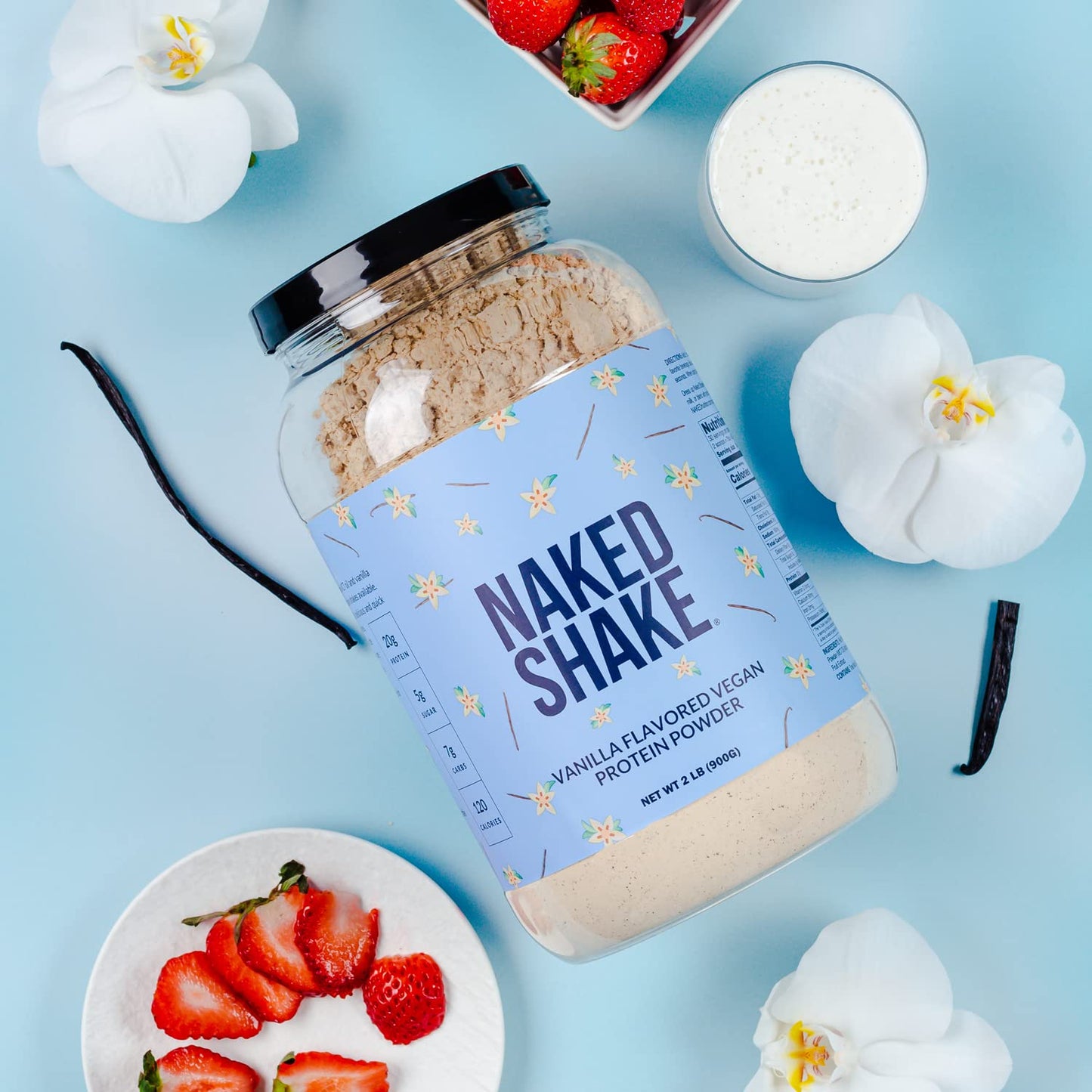 NAKED Shake - Vanilla Protein Powder - Plant Based Protein Shake with Mct Oil, NSF Certified, Gluten-Free, Soy-Free, No Gmos Or Artificial Sweeteners - 30 Servings