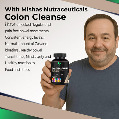 Mishas Nutraceutical Colon Cleanse - Relief from Gas and Bloating, Supports Gut Health with Magnesium, Berberine, Vitamin D, Quercetin & More