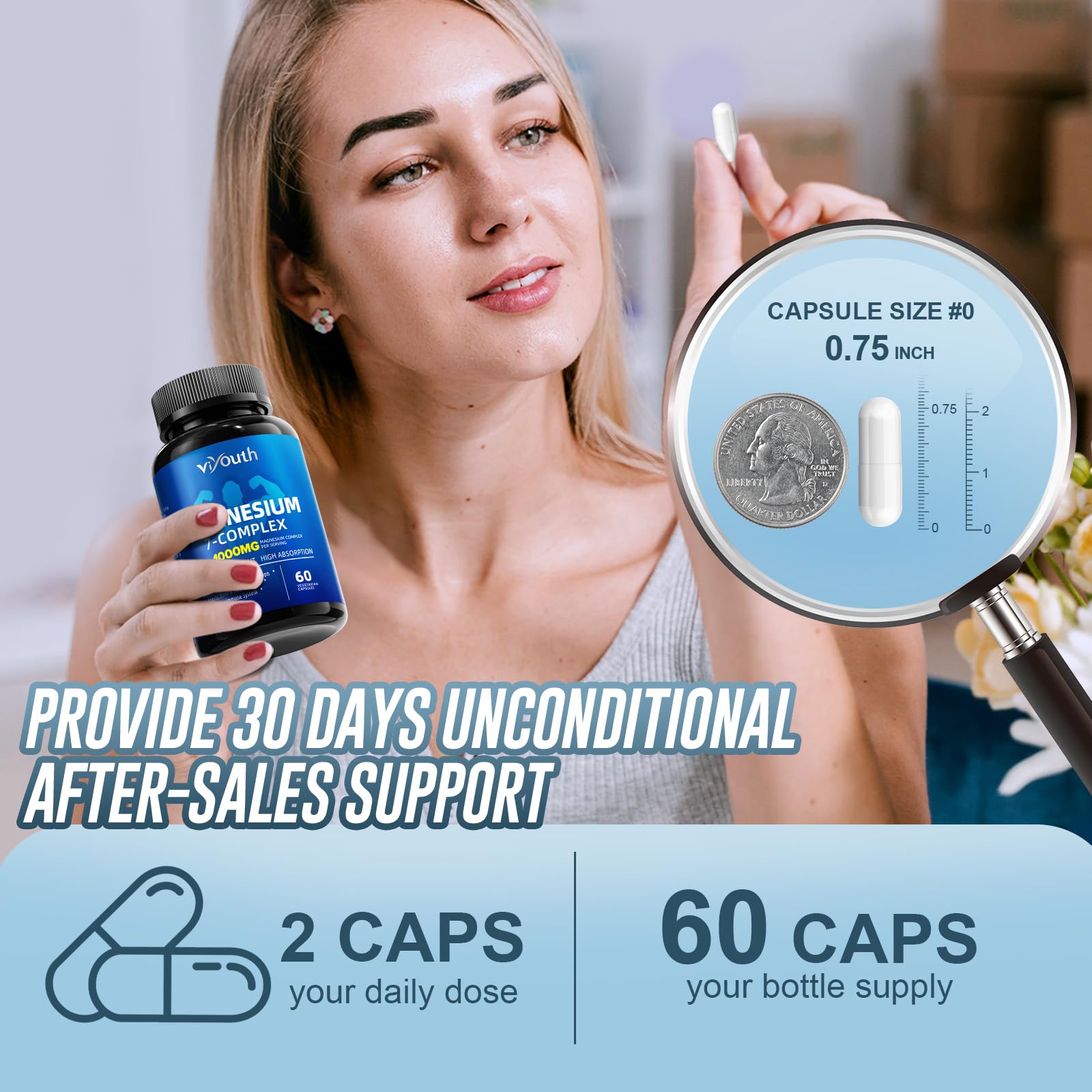 Magnesium 7 Complex Supplement Advanced with 7 Forms of Magnesium (Glycinate, Malate, Chelate, Aspartate, Orotate, Taurine, Citrate), Zinc, Vitamin D3 & Vitamin B6 for Sleep & Muscle, 60 Capsules VIYOUTH buy supplements Au