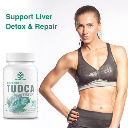 Sambugra TUDCA Liver Supplements 1100mg, 3rd Party Tested Ultra Strength Bile Salt TUDCA Supplement, Liver Support for Detox