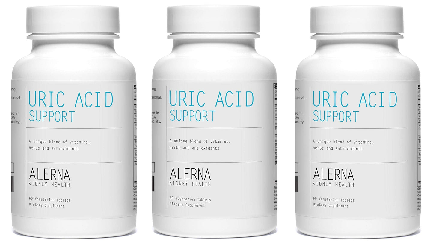 Alerna Kidney Health Uric Acid Support Supplement – Tart Cherry, Celery Seed, Turmeric, Quercetin – 60 Vegetarian Tablets (Pack of 3) Alerna Kidney HealthBuy Supplements Australia