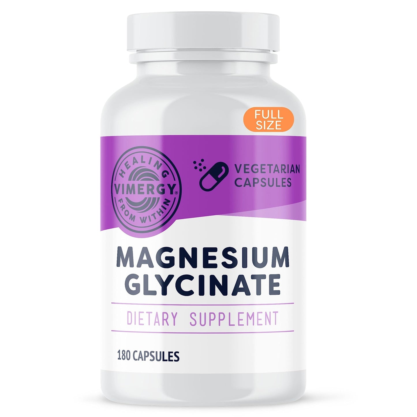 VIMERGY Magnesium Glycinate – Stress Support – Chelated to Avoid Tummy Upset*– Promotes Heart Health & Energy*– Kosher, Vegan Gluten-Free – 180 Caps VimergyBuy Supplements Australia