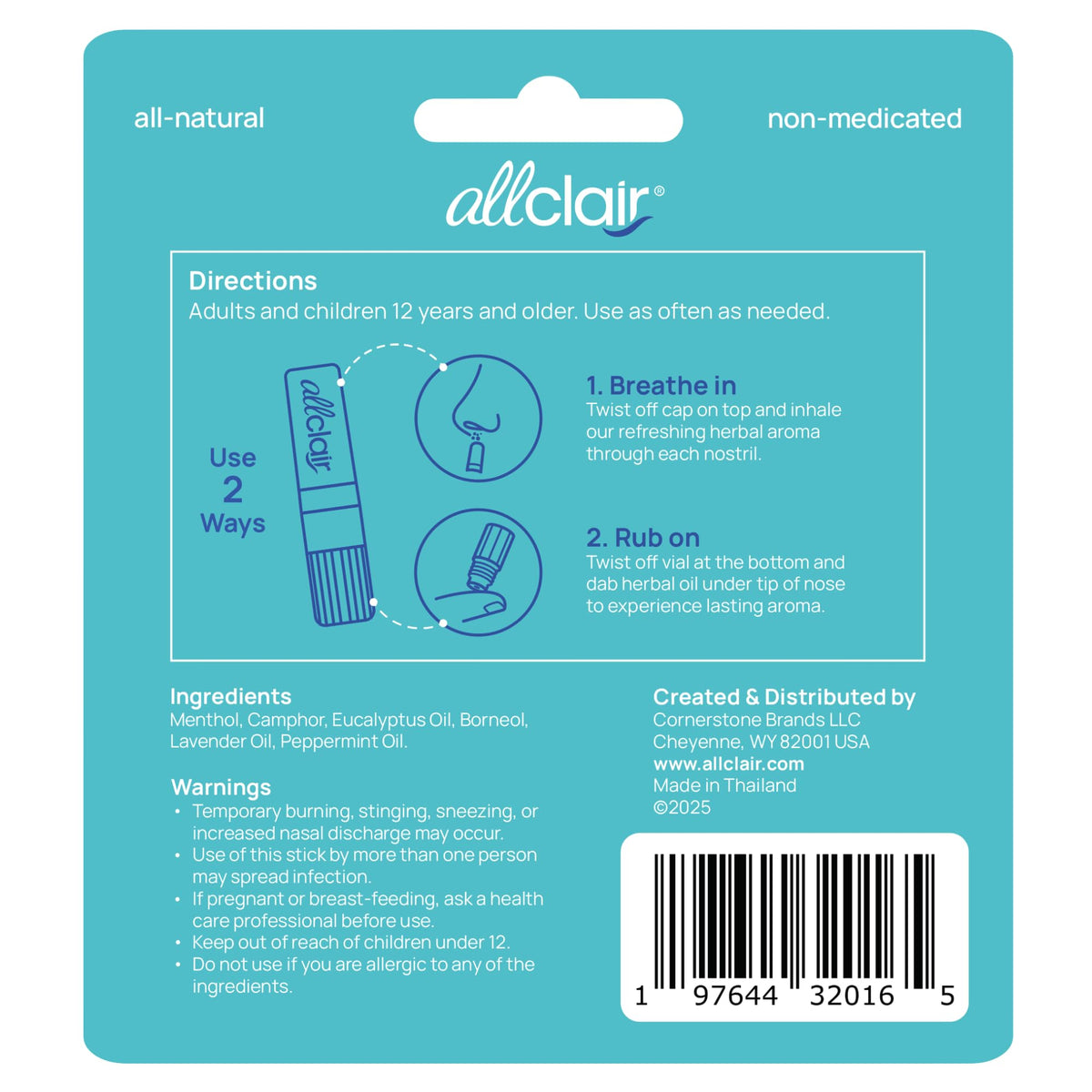 Allclair Nausea Relief Inhaler for Motion & Morning Sickness – Fast-Acting, Non-Drowsy, Natural Alternative to Pills & Patches, Travel Essential (2 Inhalers) Allclair buy supplements Au