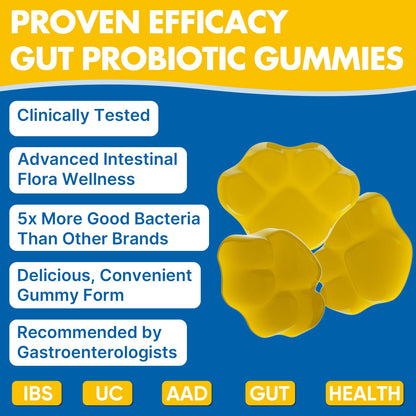 Gut Health & Probiotic Gummies, 112.5 Billion CFU, Sugar Free - 8 Strains + Prebiotics + Herbs - for Digestive, Immune, Diarrhea & Bloating - Gut Health for Women & Men