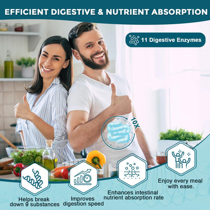 Probiotics for Women-Men Digestive Health with 120 Billion CFUs, Prebiotics and Probiotics for Women-Men, Digestive Enzymes, Nutrient Absorption, Immune Support