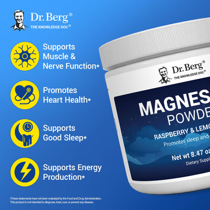 Dr. Berg Magnesium Glycinate Powder for Sleep, Relaxation, & Stress Relief - Now Includes Vitamin D3 & Zinc - Delicious Raspberry & Lemon Flavor (50 Servings) Magnesium Powder - Magnesium Drink Powder Dr. Berg NutritionalsBuy Supplements Australia