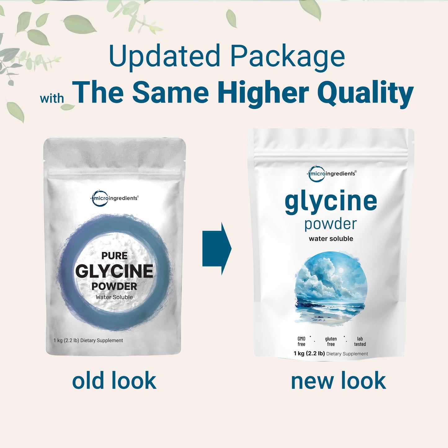 Micro Ingredients Glycine Powder, 1KG (2.2 Pounds), Glycine 1000mg Per Serving, Water Soluble and Products of USA