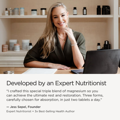JSHealth Magnesium Supplement for Sleep. 400mg Triple-Form Glycinate, Citrate, Amino Acid Chelate