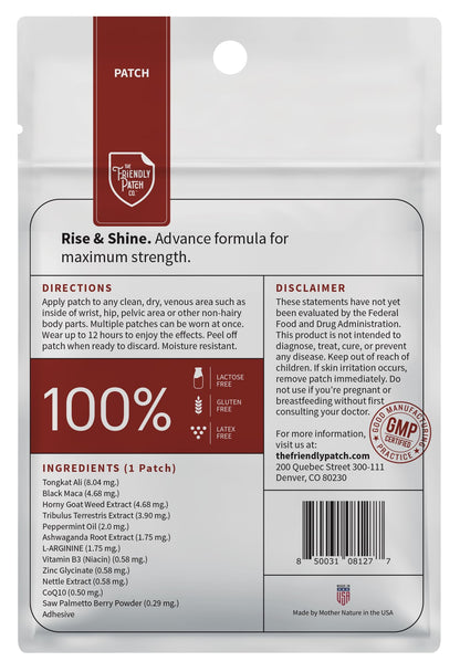 Relief Day & Rise & Shine Patch Bundle - Arnica, White Willow Bark, Tongkat Ali, Horny Goat Weed, Saffron & Peppermint for Soreness, Strength, and Performance Support - 16 Plant-Powered Patches for Me The Friendly Patch CO.Buy Supplements Australia