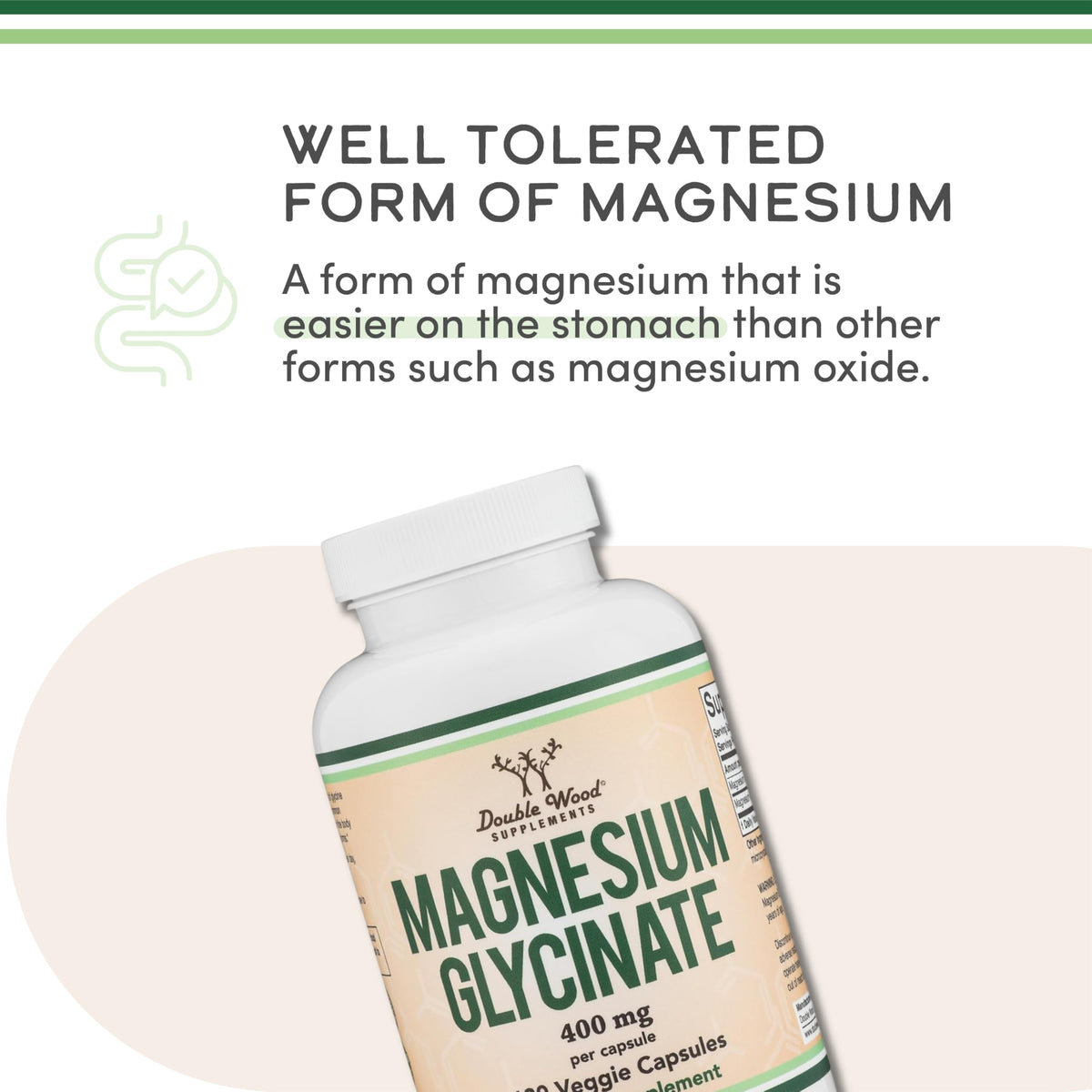 Magnesium Glycinate 400mg | 180 Capsules | Sleep, Muscle, & Heart Support | Vegan, Third Party Tested, Gluten Free, Non-GMO, by Double Wood Supplements Double Wood SupplementsBuy Supplements Australia