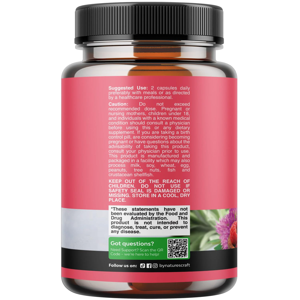 Natures Craft Complete Herbal Menopause Supplement for Women - Female Hormone Balance Capsules for Night Sweats Hot Flashes & Mood Swings with Dong Quai