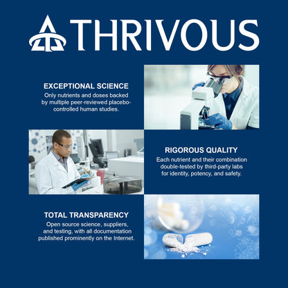Thrivous Clarity Daily Nootropic – Cognitive Support & Mood Formula with Bacopa (Synapsa®), L-Theanine, Rhodiola Rosea, Vitamin B Complex & Zinc Picolinate – 60 Vegan Capsules ThrivousBuy Supplements Australia