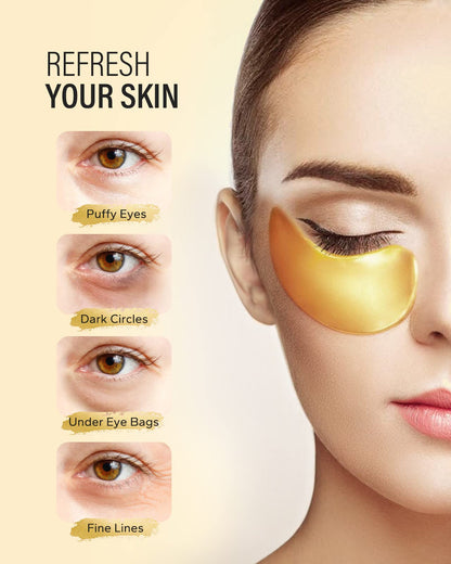 Maskiss 24k Gold Under Eye Patches (25 Pairs), eye mask, Collagen Skin Care Products