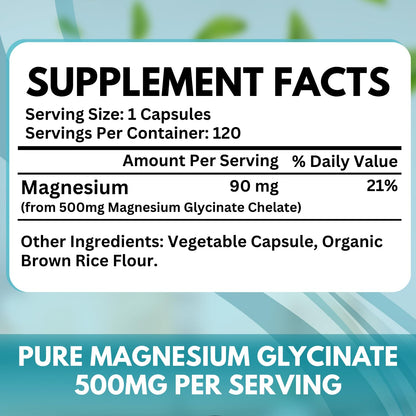 VITBOOST Magnesium Glycinate 500mg - High Absorption Chelated Supplement - Supports Sleep, Muscle Recovery & Heart Health - Non-GMO, Vegan - 120 Capsules - Made in USA VITBOOSTBuy Supplements Australia