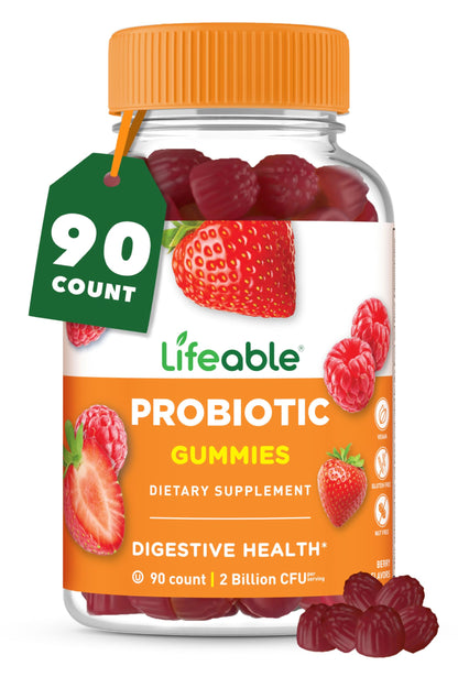 Lifeable Probiotics Gummies | 2 Billion CFU | Great Tasting Probiotic Gummies for Women | Probiotic Gummy for Gut Health and Immune Support