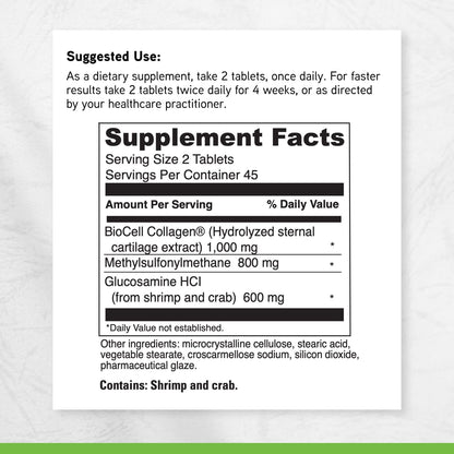 DAVINCI Labs Natures Collagen - BioCell Collagen Supplement with MSM & Glucosamine - Helps to Support Joint Health, Skin Health & Connective Tissues