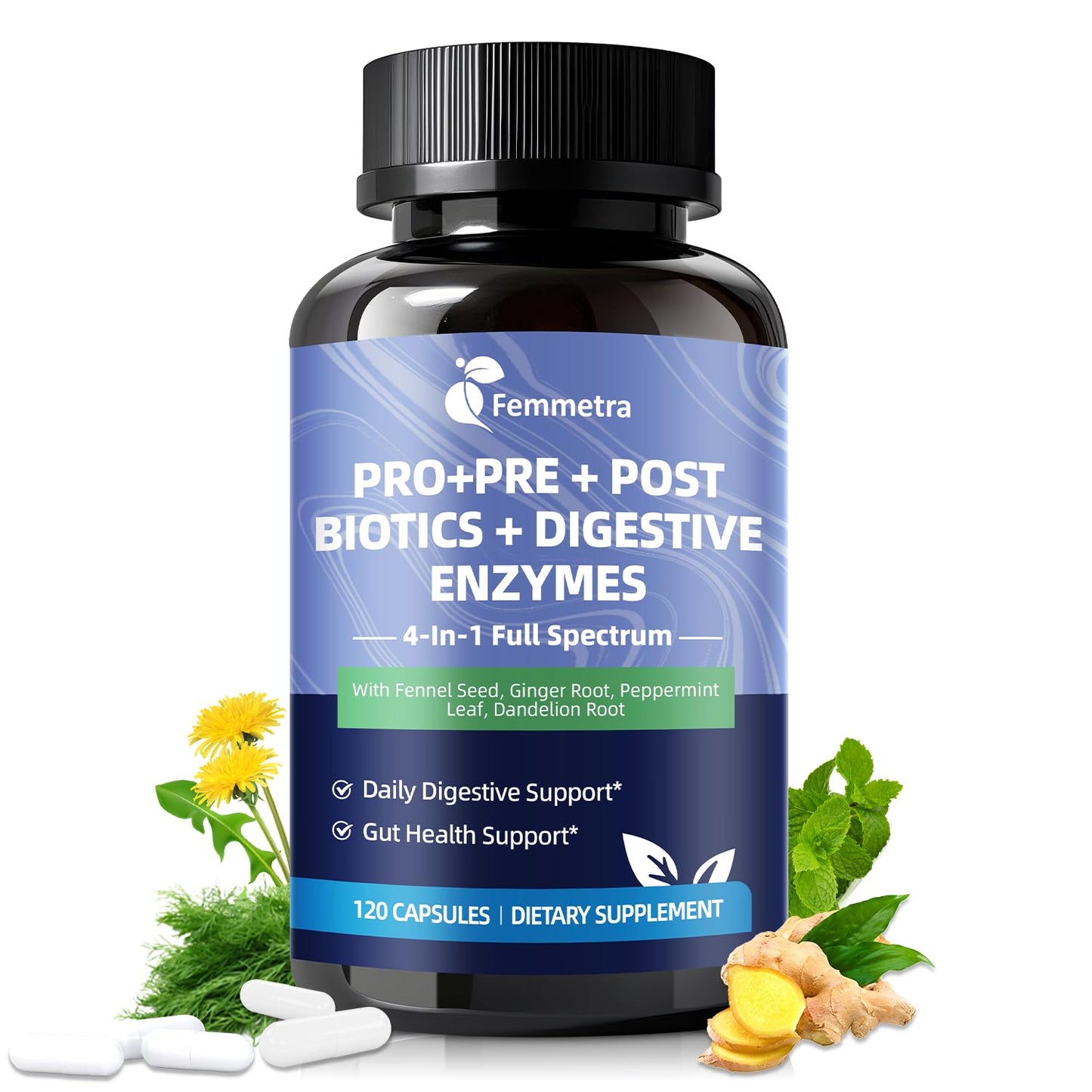Ultra Probiotics for Women Men 200 Billion CFU - 36 Strains 14 Digestive Enzymes, 4 Anti-Bloat Herbs, 3 Prebiotic Fibers & 4 Postbiotics, Gut, Digestive, Regularity