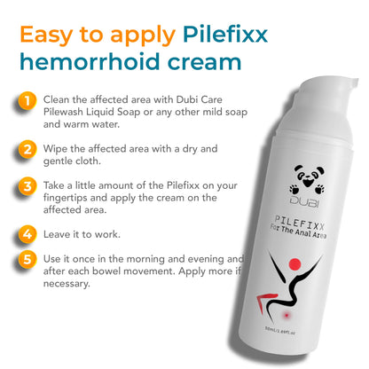 DUBI Pilefixx Hemorrhoid Treatment - Hemorrhoid Cream - Hemorrhoid & Fissure Ointment for Burning, Itching, Swelling - Hemorrhoid Symptom Treatment with Aloe - 50 Gram DUBIBuy Supplements Australia