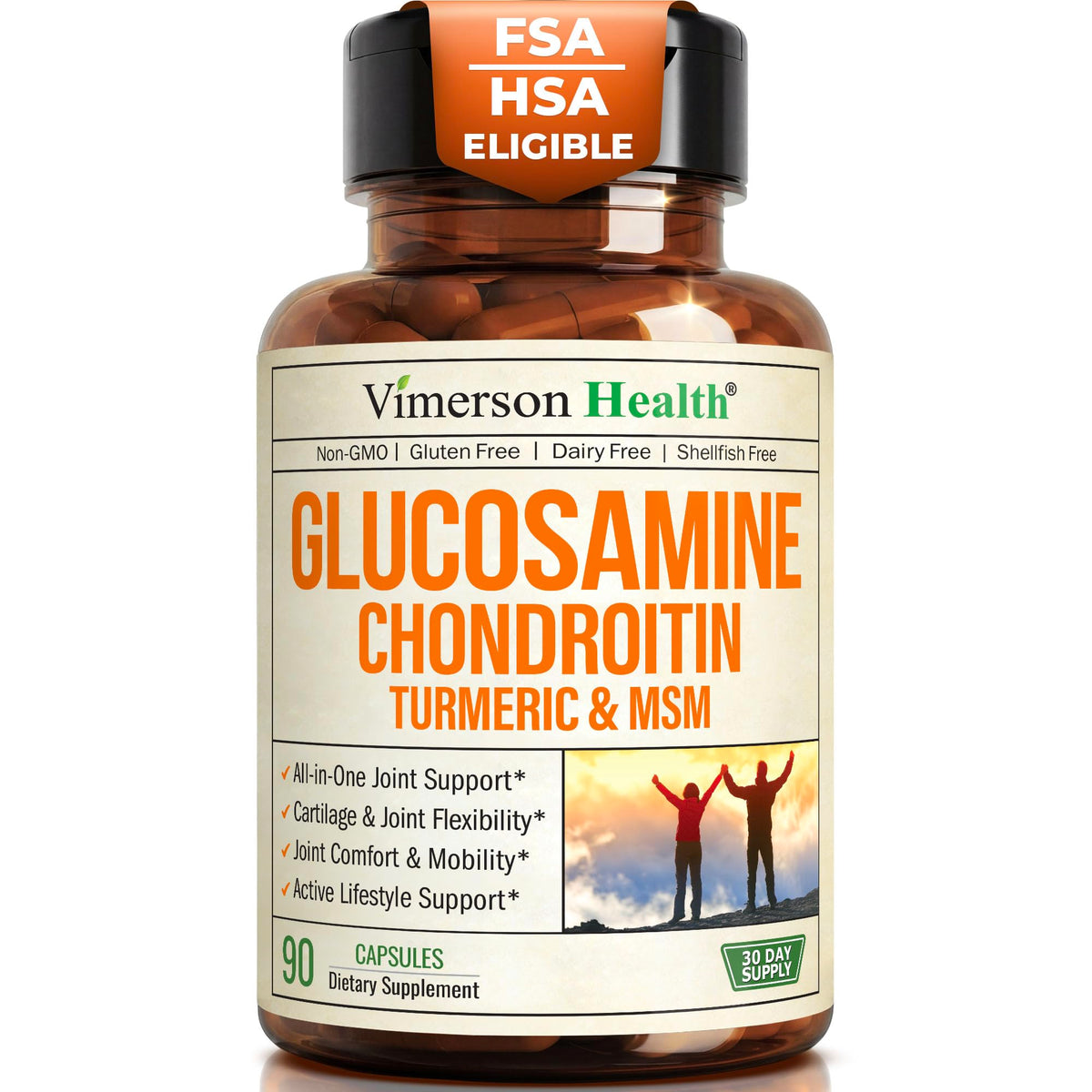 Glucosamine Chondroitin MSM – Joint Support Supplement for Women and Men with Glucosamine Sulfate 1500 mg, Chondroitin and MSM – for Cartilage, Joint Health and Flexibility – 90 Capsules Vimerson HealthBuy Supplements Australia