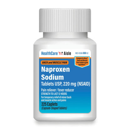 HealthCareAisle Naproxen Sodium, 220 mg - 225 caplets - Back and Muscle Pain Reliever, Up to 12 Hours of Relief HealthCareAisleBuy Supplements Australia