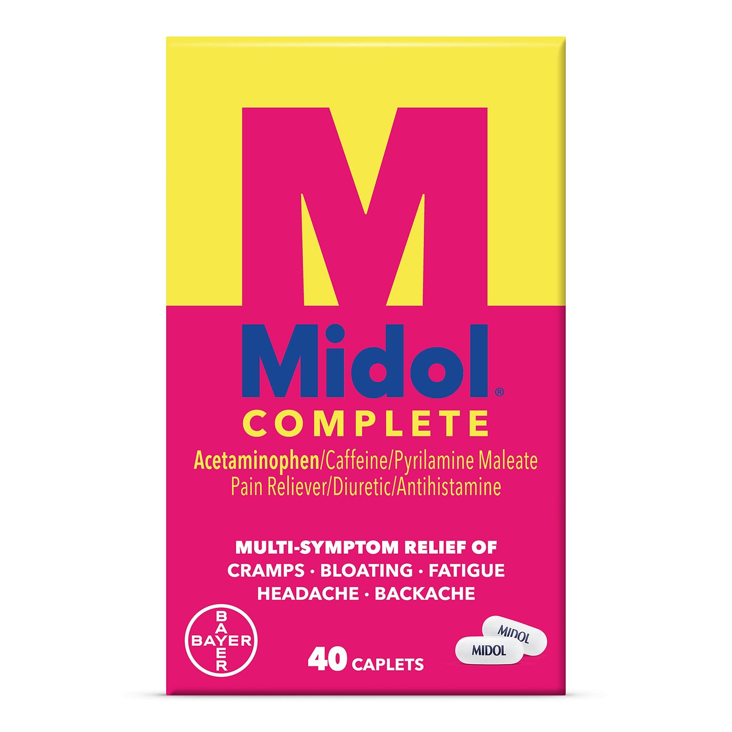 Midol Complete Menstrual Pain Relief Caplets, 40 Count - Provides Cramp, Headache, and Bloating Relief Midol buy supplements Au