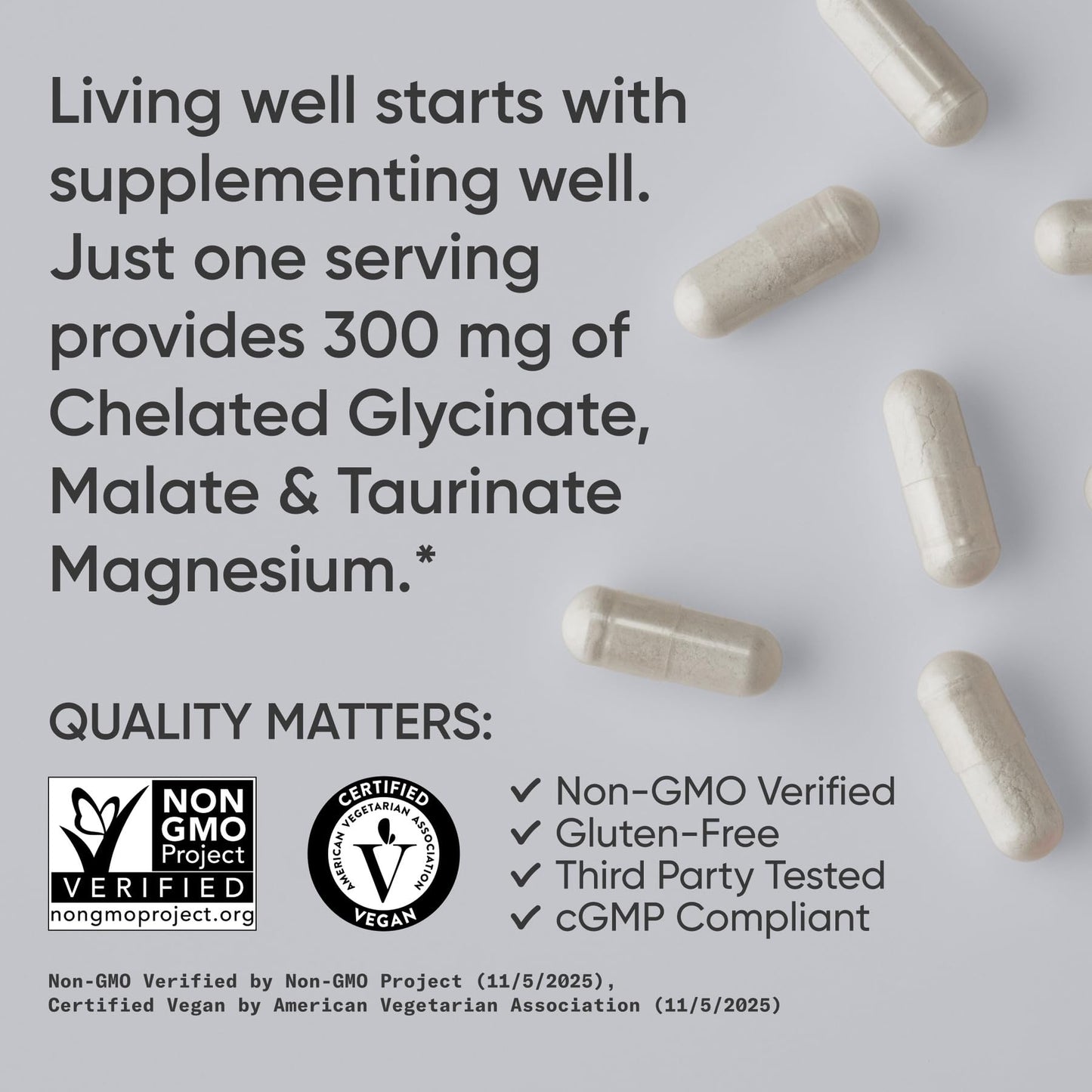 Sports Research® Chelated Triple Magnesium Complex with Glycinate, Taurinate & Malate (Chelamax®) for Enhanced Bioavailability* - 300 mg per Serving, Non-GMO, Certified Vegan, 120 Veggie Capsules Sports Research buy supplements Au