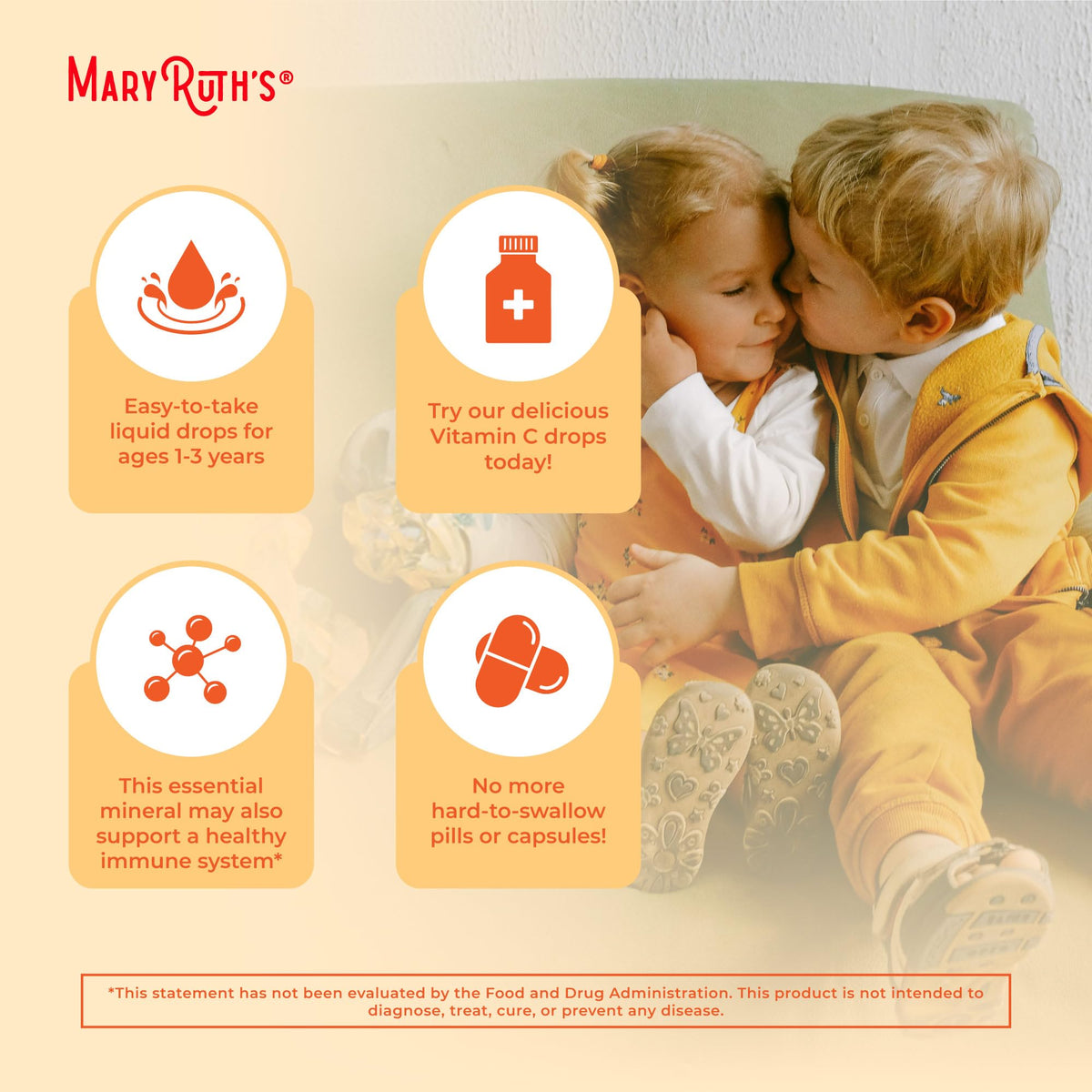MARYRUTH'S Organic Toddler Vitamin C Drops for Immunity | Ages 1-3 Years | 15 mg Per Serving | Vitamin C for Immune Support & Overall Health | Vegan | Sugar Free