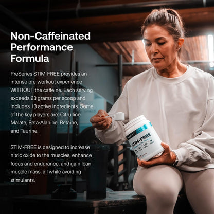 Transparent Labs Stim-Free Pre-Workout - Caffeine & Stim Free Pre Workout Powder for Men and Women with Beta Alanine Powder, Citrulline Malate, & elevATP - 30 Servings, Strawberry Lemonade