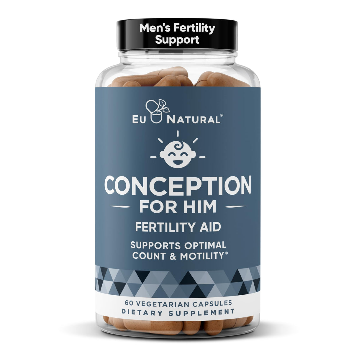 Eu Natural Conception for Him - Male Fertility Supplements with Ashwagandha, Folate & Zinc - Sperm Count, Motility & Strength Support - Fertility Support for Men, 60 Vegetarian Capsules Eu NaturalBuy Supplements Australia