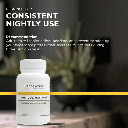 Integrative Therapeutics Cortisol Manager - Balance Cortisol & Support Relaxation for Restful Sleep* - Includes Ashwagandha & L-Theanine for Confidence with Less Stress