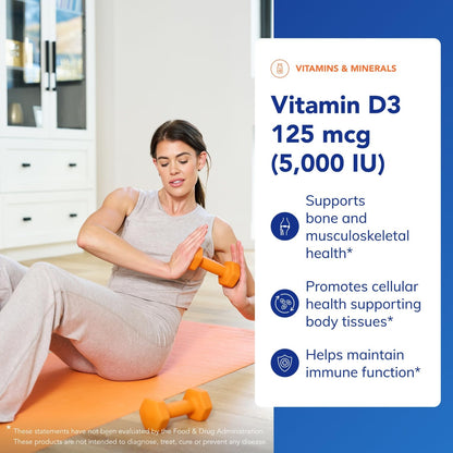 Pure Encapsulations Vitamin D3 125 mcg (5,000 IU) - Supplement to Support Bone, Joint, Breast, Heart, Colon, and Immune Health