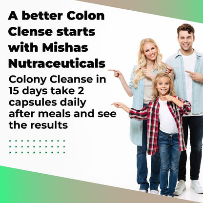 Mishas Nutraceutical Colon Cleanse - Relief from Gas and Bloating, Supports Gut Health with Magnesium, Berberine, Vitamin D, Quercetin & More