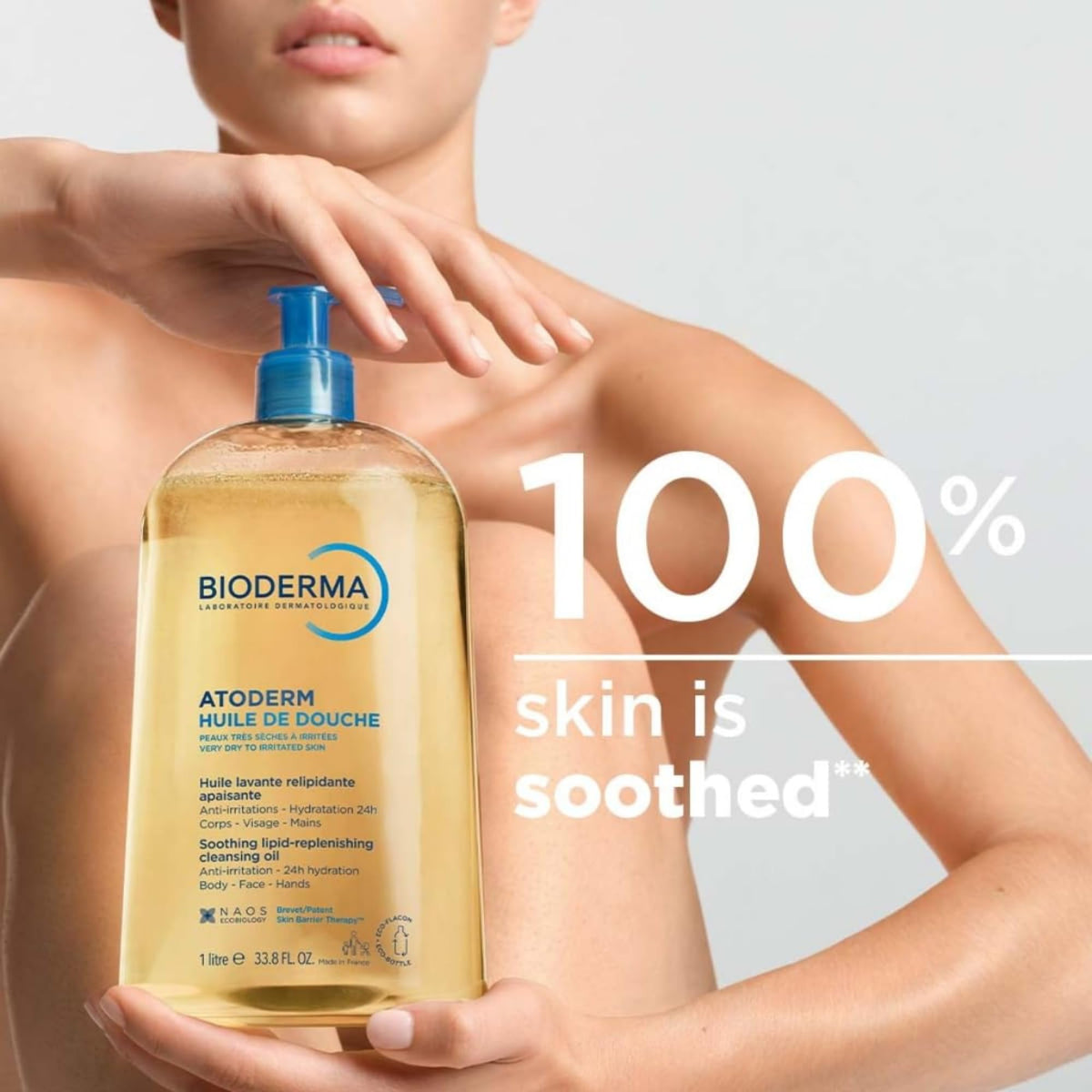 Bioderma Atoderm Shower Oil, Cleansing Oil For Face & Body, Nourishing Cleansing Oil For Dry to Atopic Sensitive Skin