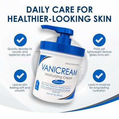 Vanicream Moisturizing Skin Cream with Pump Dispenser - 16 fl oz (1 lb) - Moisturizer Formulated