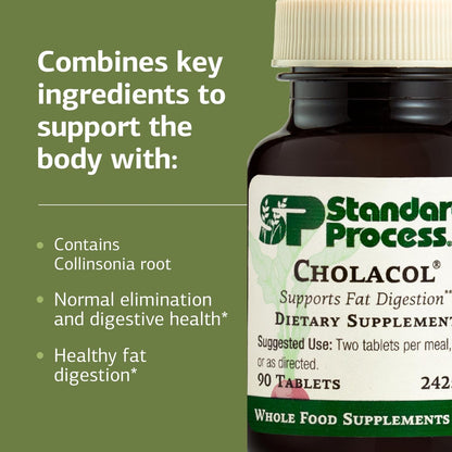 Standard Process Inc. Cholacol - Gallbladder Support Supplement - Fat Digestion Supplement for Digestive Health & Bile Support