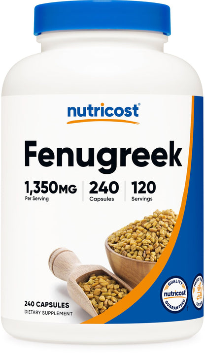 Nutricost Fenugreek Seed 1350mg, 240 Capsules - Gluten Free, Non-GMO, 675mg Per Capsule