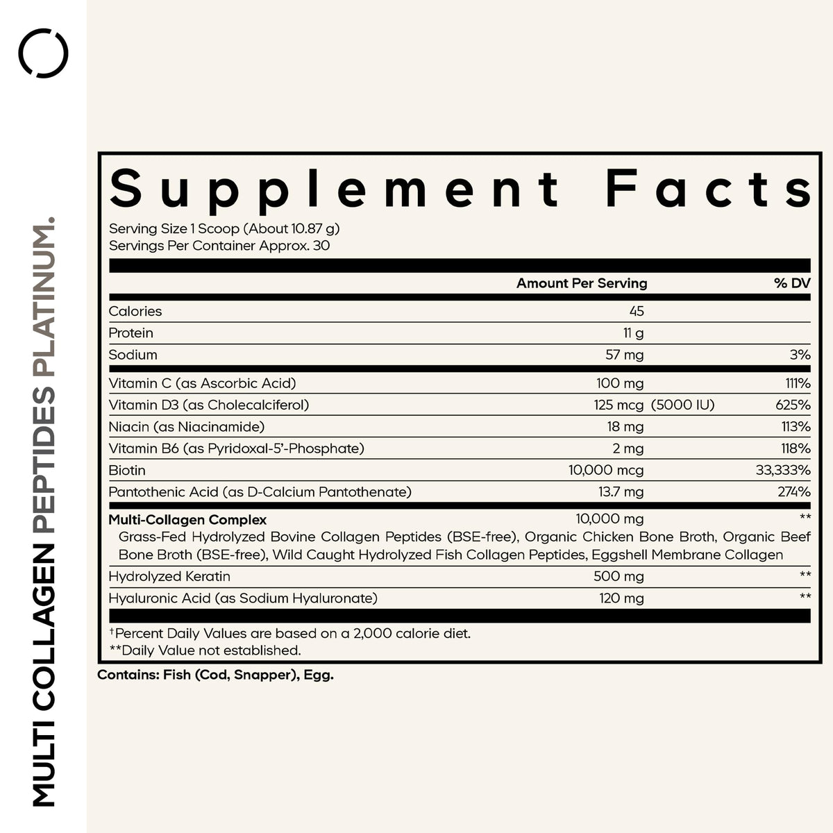 Codeage Multi Collagen for Women & Men Biotin 10000mcg Keratin, Protein Powder Vitamin C B6 D3, Hyaluronic Acid, Niacin - Hydrolyzed Collagen Coffee Creamer 5 Types - Unflavored - Non-GMO - 11.5oz CodeageBuy Supplements Australia
