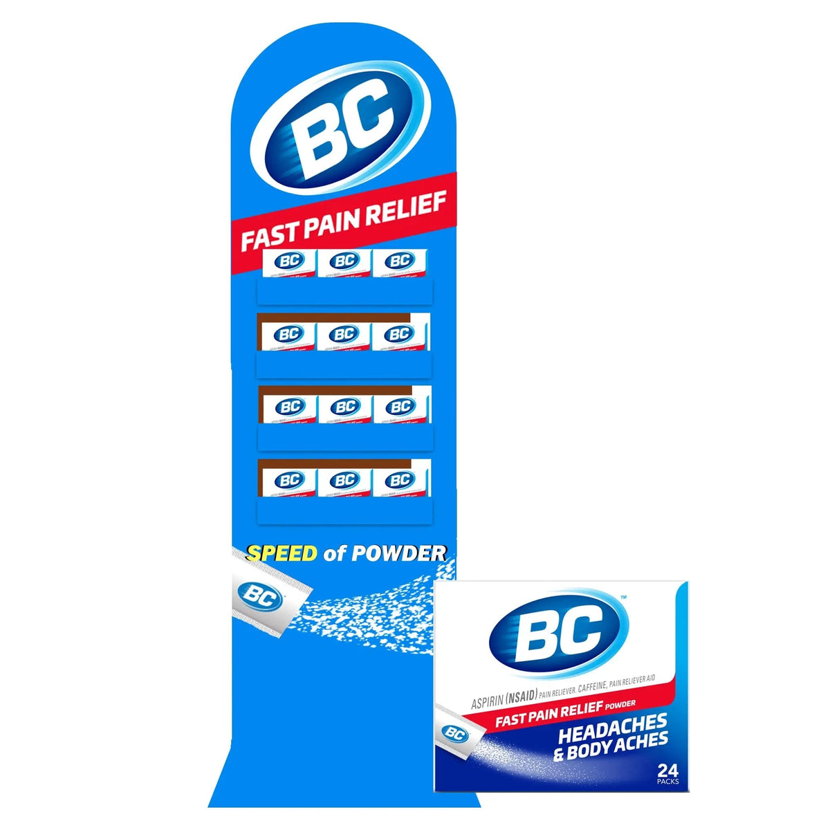 BC Powder Original Strength Pain Reliever, 24 Powder Sticks, 36 Units Display BCBuy Supplements Australia
