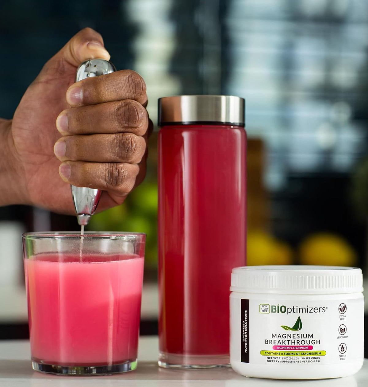 BIOptimizers Magnesium Breakthrough Drink - 8 Forms of Magnesium, Electrolytes, Sleep Health, Stress, Muscle Recovery, Heart Support | Glycinate, Citrate, Malate- Raspberry Lemon BIOptimizers buy supplements Au