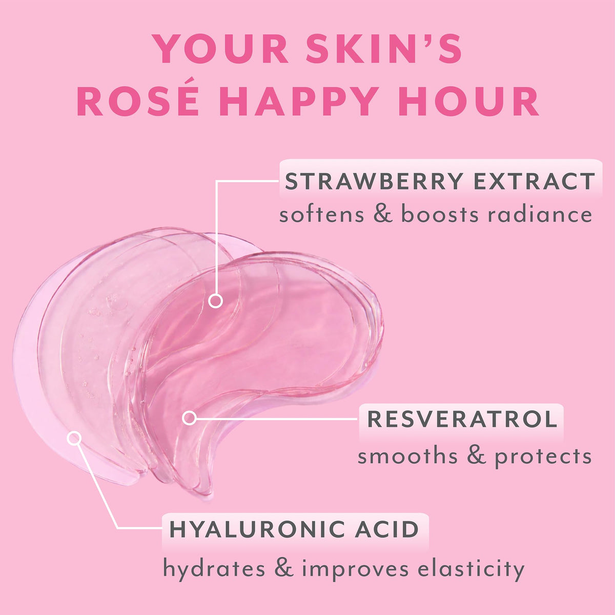 Patchology Serve Chilled Rosé Hydrating Under Eye Patches – Hyaluronic Acid & Antioxidant-Infused Eye Masks to Reduce Dark Circles