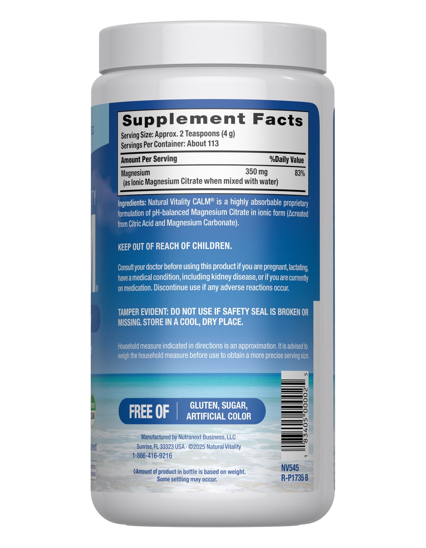 Natural Vitality Calm, Magnesium Supplement, Anti-Stress Drink Mix Powder, Gluten Free, Vegan, & Non-GMO, Original Unflavored, 16 oz Natural VitalityBuy Supplements Australia