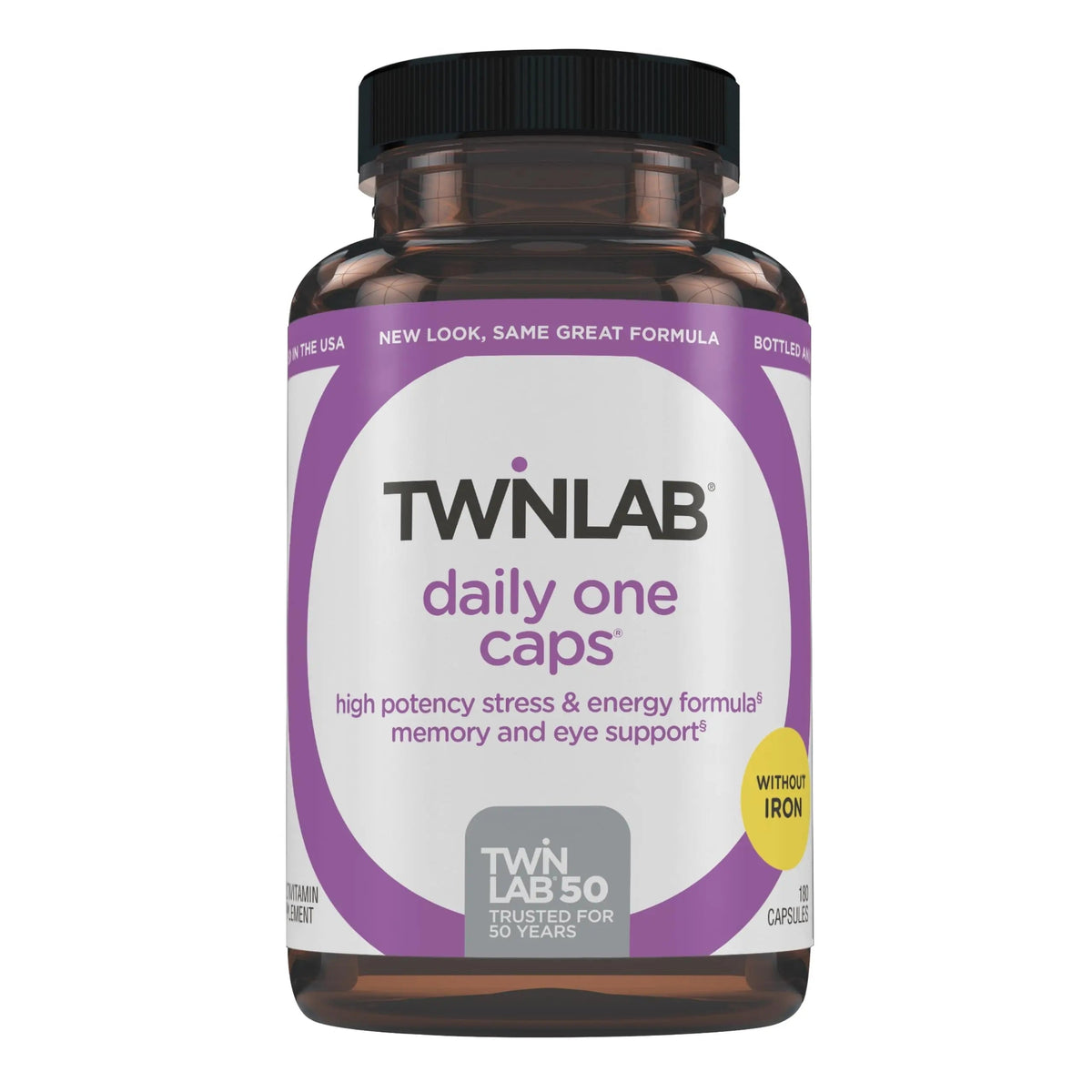 Twinlab Daily One Caps Without Iron - Nutritional Supplement with Zinc, B Vitamins, Magnesium, and More - 180 Capsules Twinlab