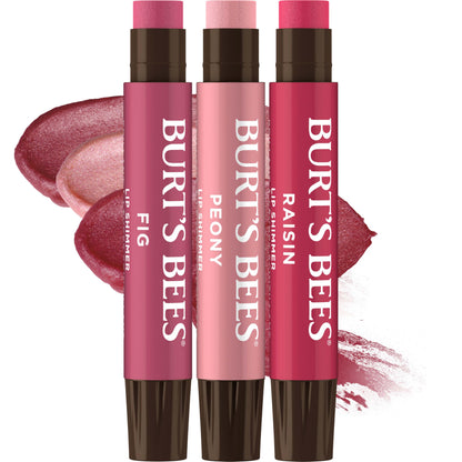 Burt's Bees Easter Basket Stuffers, Lip Shimmer Nude Collection, Tinted Lip Balm, Moisturizing for All Day Hydration with Natural Glowy Finish