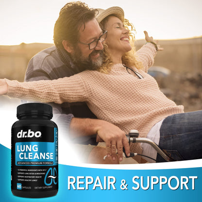 Lung Cleanse Support Supplement - Respiratory Supplements to Quit & Stop Smoking Aids - Herbal Detox for Lungs & Bronchial Health - Smokers Cleanser Breathe Aid for Mucus Clear Relief - 60 Capsules DR. BO buy supplements Au