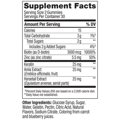 OLLY Heavenly Hair Gummy, Supports Healthy Hair, Keratin, Biotin, AMLA, Chewable Supplement, 30 Day Supply - 60 Count